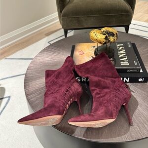 Aquazzura Burgundy Heeled Boots